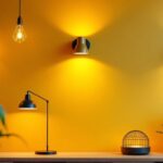 A photograph of a well-designed commercial space showcasing various types of wall lighting fixtures in use