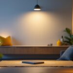 A photograph of a well-designed low-profile lighting fixture installed in a stylish interior setting