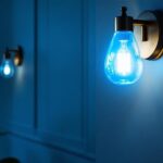 A photograph of a beautifully designed indoor sconce lighting fixture elegantly illuminating a stylish room setting