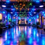 A photograph of a vibrant and well-lit indoor or outdoor space showcasing the versatility and ambiance created by 130 ft led lights