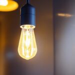 A photograph of a philips pl-c 13w/841/4p compact fluorescent lamp installed in a modern lighting fixture